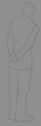 手绘：远景绘制男性人物