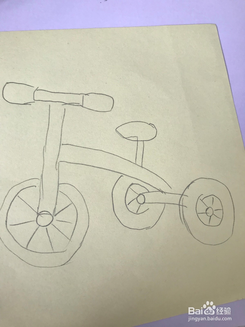 简笔画之三轮脚踏车如何画