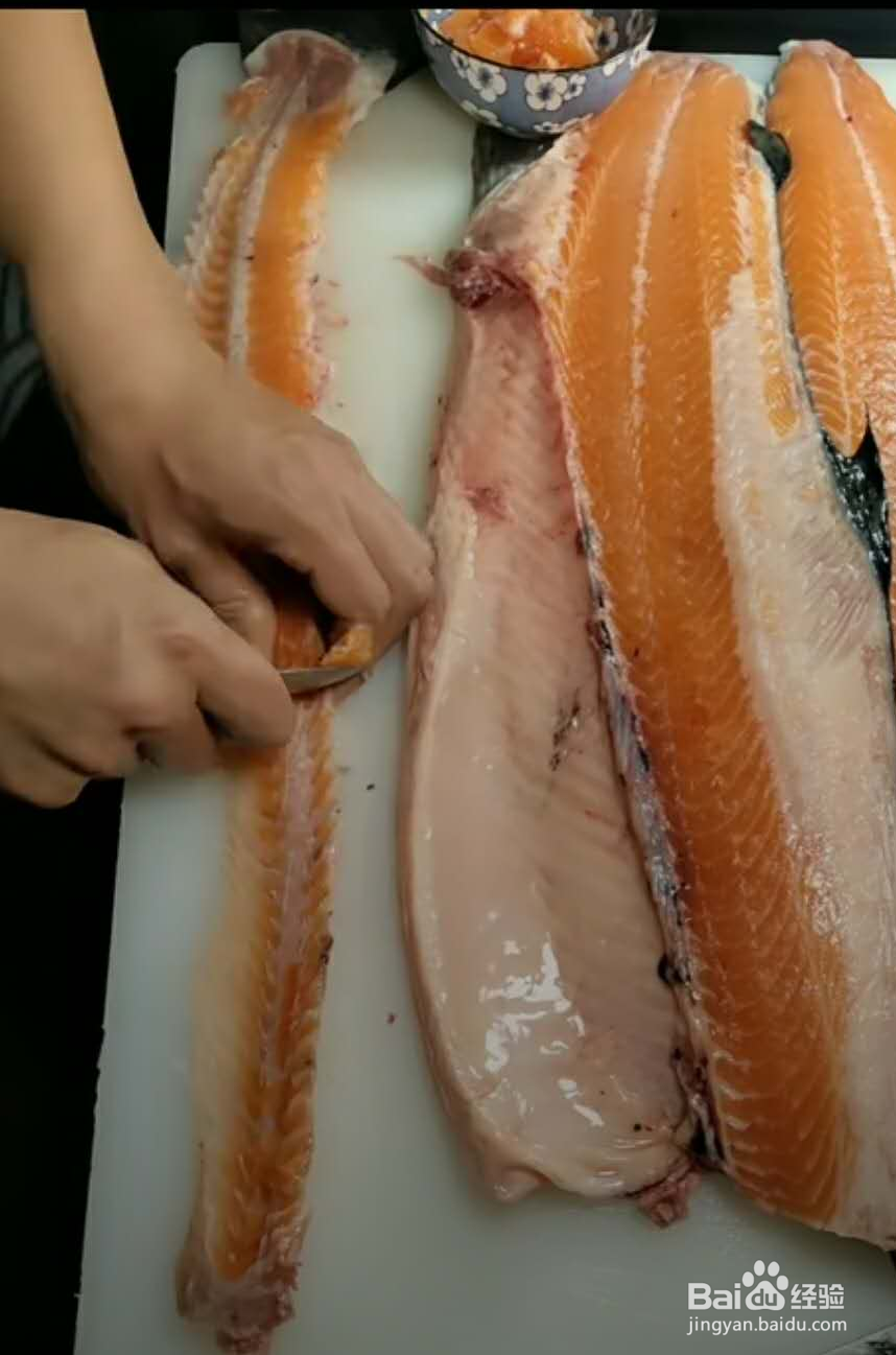 三文鱼各部位切片图解