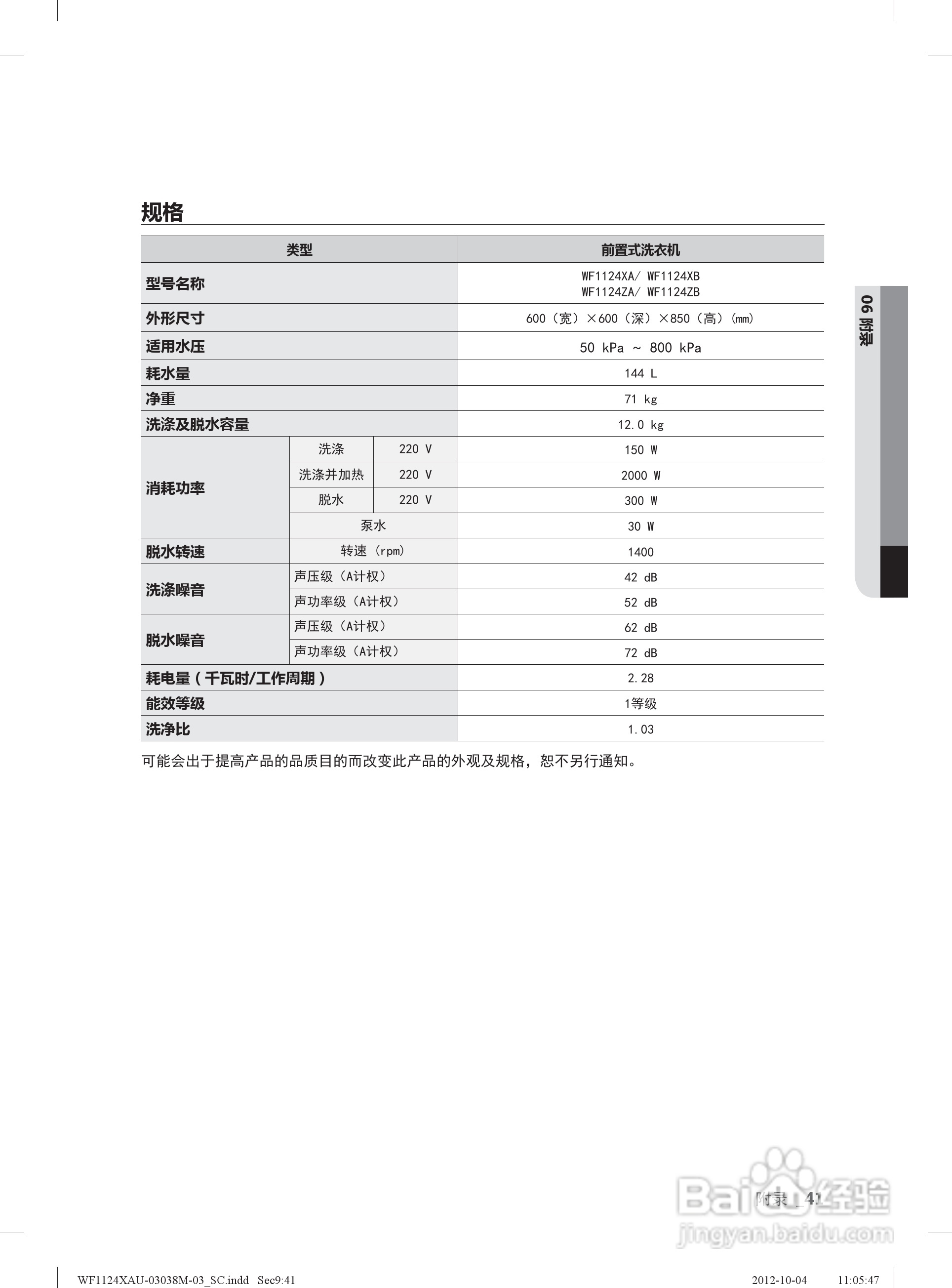 三星WF1124ZBU洗衣机使用说明书:[5]