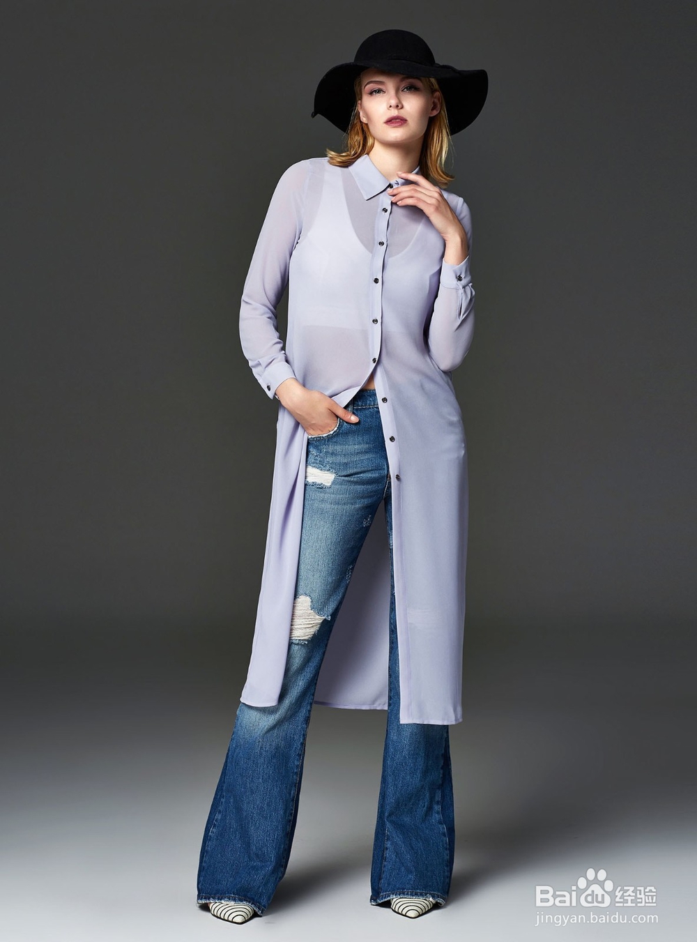 春天，长款衬衫如何穿搭比较好看