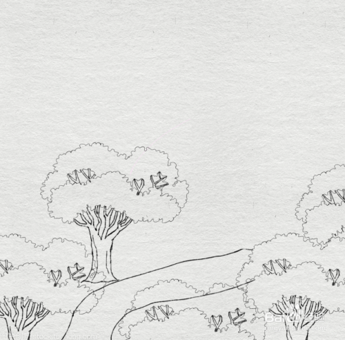 山行古诗配画简笔画