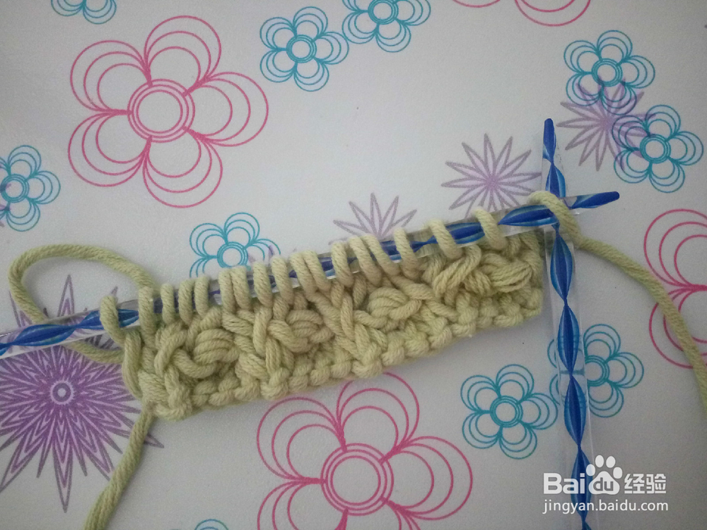 棒针菠萝花的织法