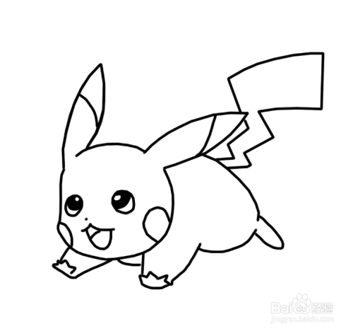 卡通简笔画:奔跑的皮卡丘