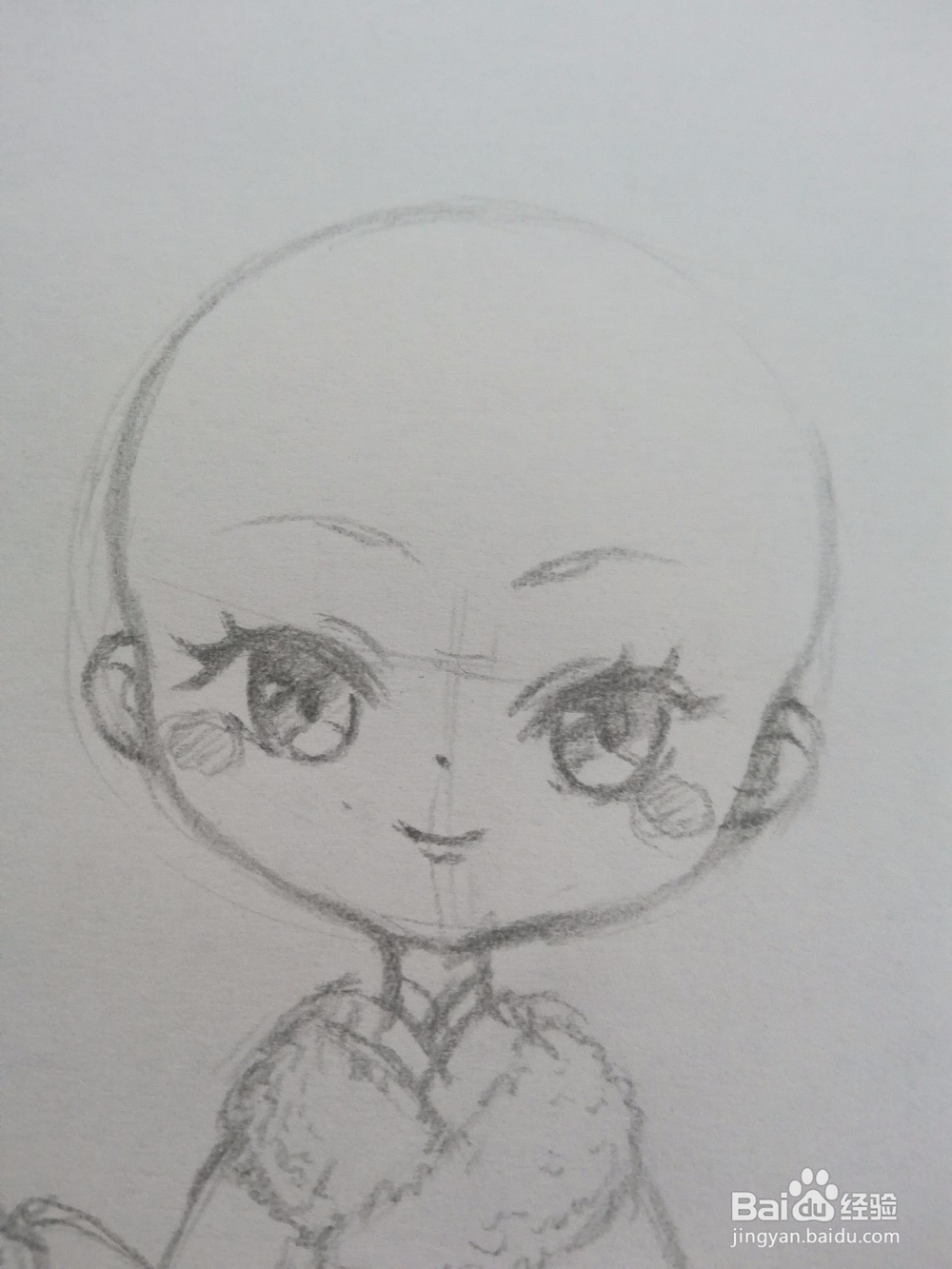 Q版动漫人物脸颊和五官的画法教程