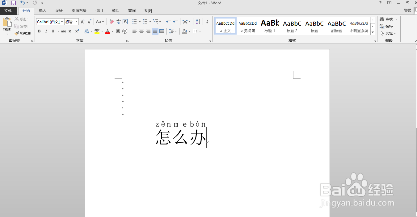 怎么用word软件给“怎么办”添加拼音