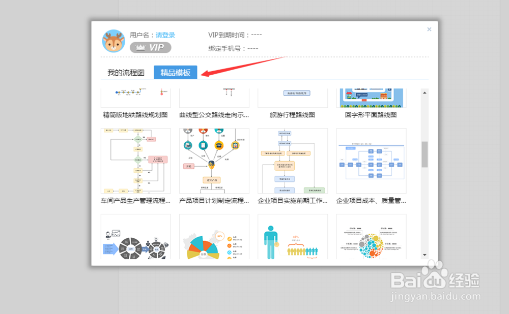 选择流程图的模板的方法