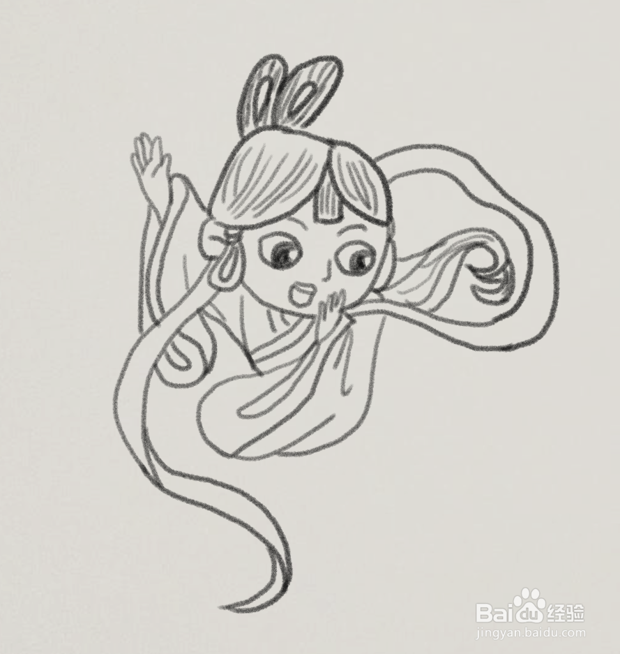 嫦娥的简笔画