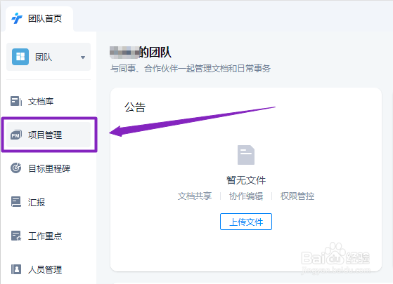 WPS小团队怎么新建项目管理分组