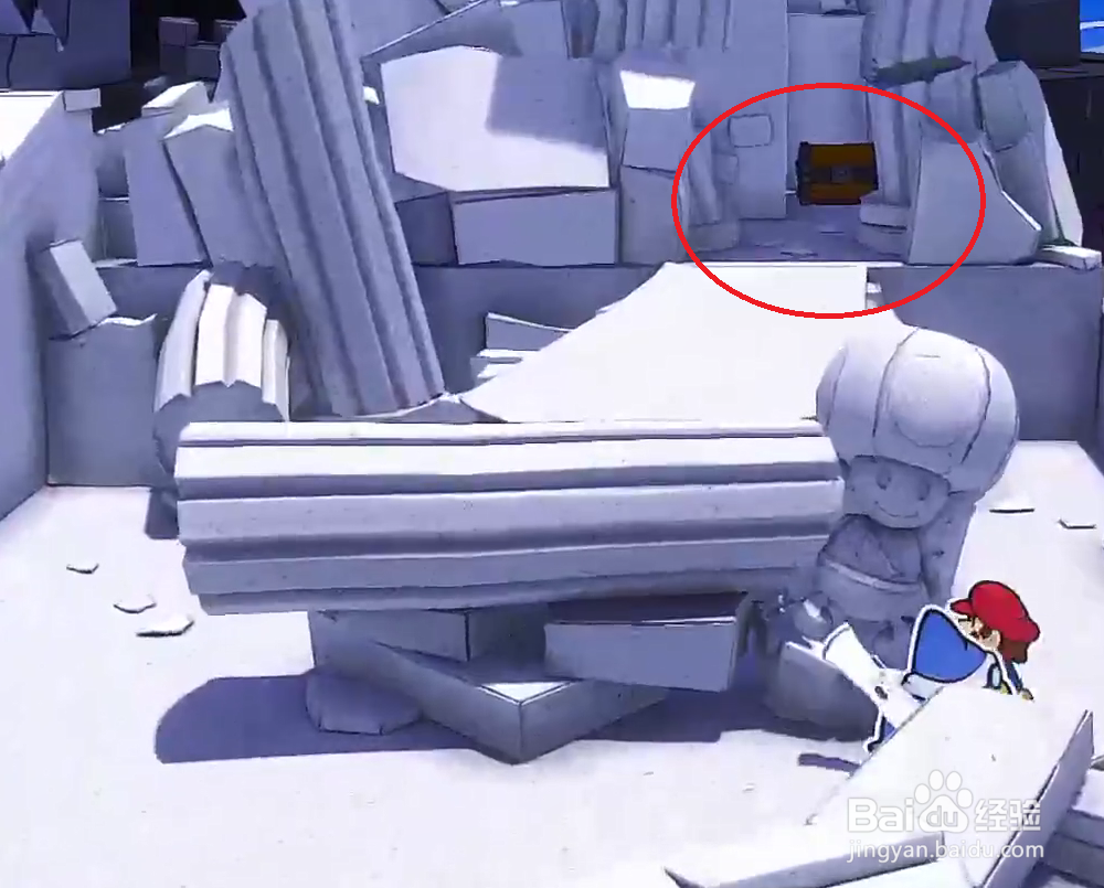 纸片马里奥库酷霸王城堡旁边的宝箱怎么开