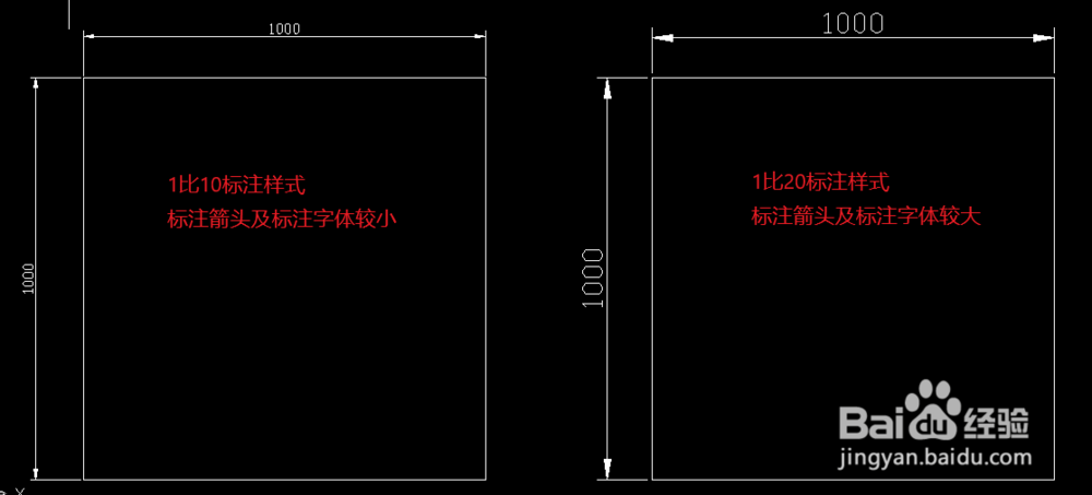 CAD模型界面按比例进行尺寸标注和打印出图
