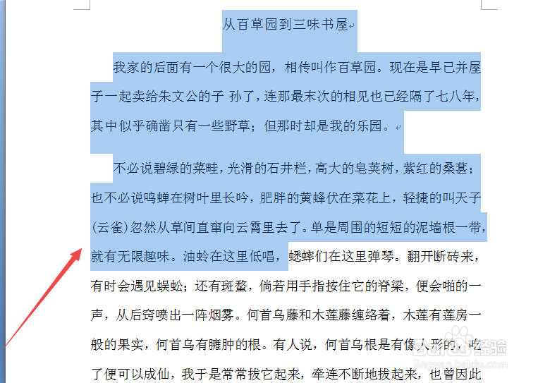 Word里怎么选取全文