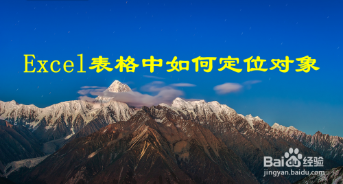 Excel表格中如何定位对象?