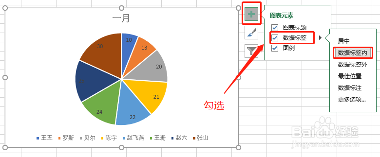 【Excel】饼图内部添加数据百分比
