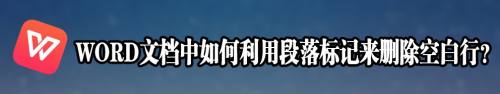 WORD文档中如何利用段落标记来删除空白行