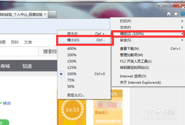 IE浏览器怎么缩放网页大小?