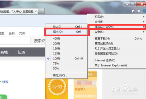 IE浏览器怎么缩放网页大小？