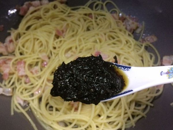 培根橄榄菜意面