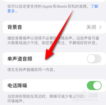 iphone单声道音频在哪打开