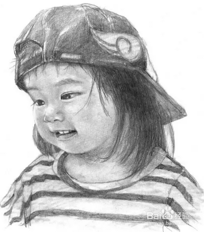 怎么素描画小女孩