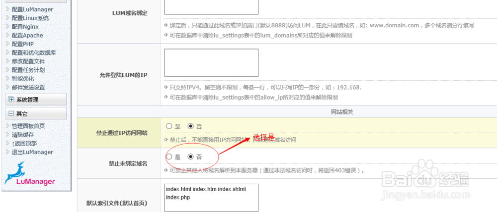 lumanager 如何禁止未绑定的域名解析到服务器