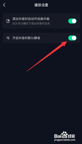 开启抖音时默认静音在哪