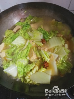 养生食补白菜炖冻豆腐