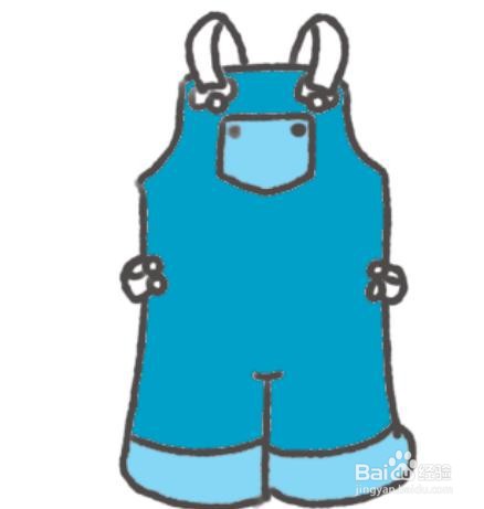 sketchbook怎么画一条蓝色背带裤