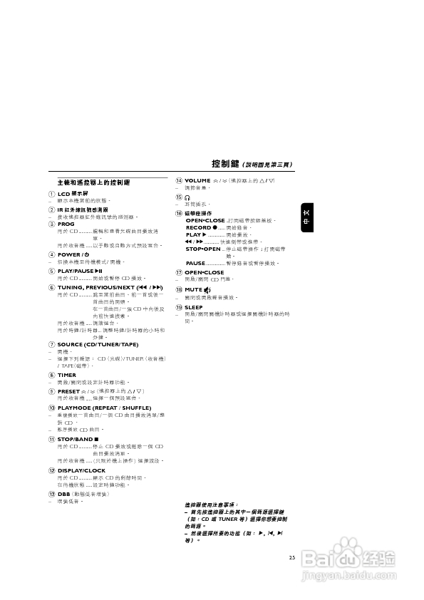 飞利浦MC145迷你组合音响使用说明