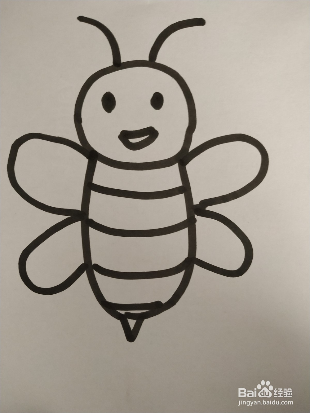 蜜蜂的简笔画技法一。