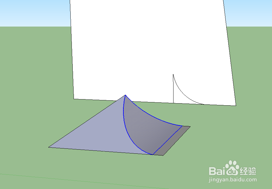 sketch up里不用插件怎么做出曲面屋顶?
