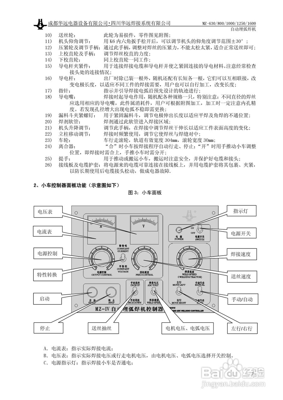华远MZ-1250自动埋弧焊机使用说明书:[1]