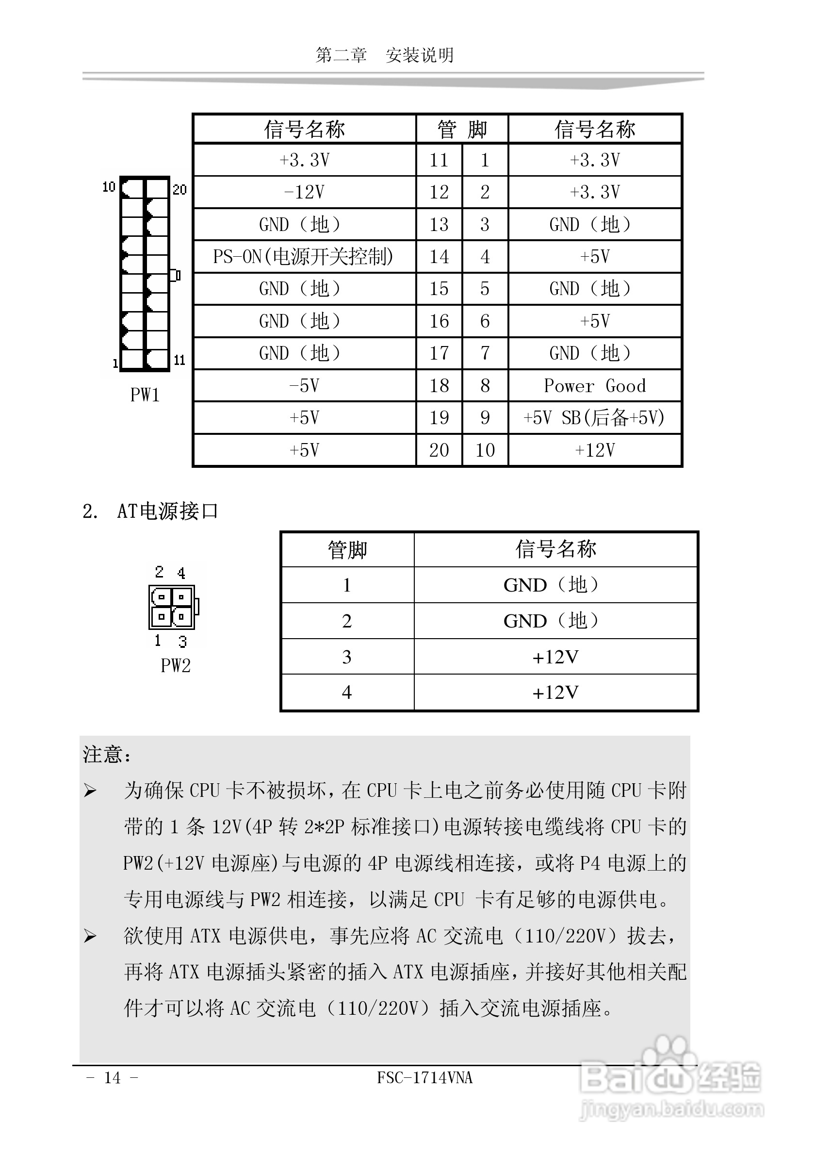 研祥FSC-1714VNA工业级CPU板卡说明书:[2]