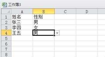 excel中怎样快速输入男女的性别？