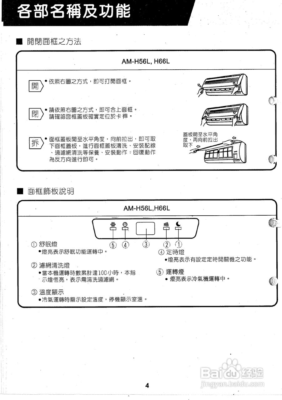 声宝AM-H66L/AU-H66型冷气机说明书:[1]