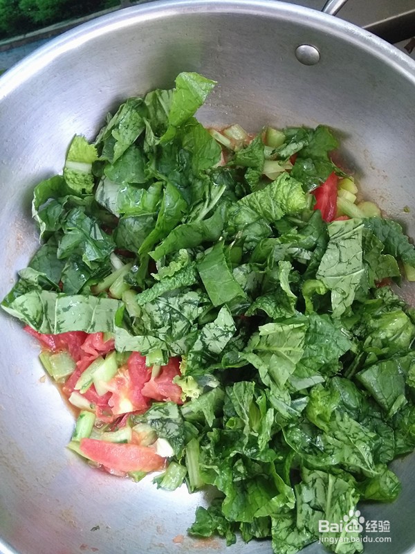 特色新法西红柿炒小白菜