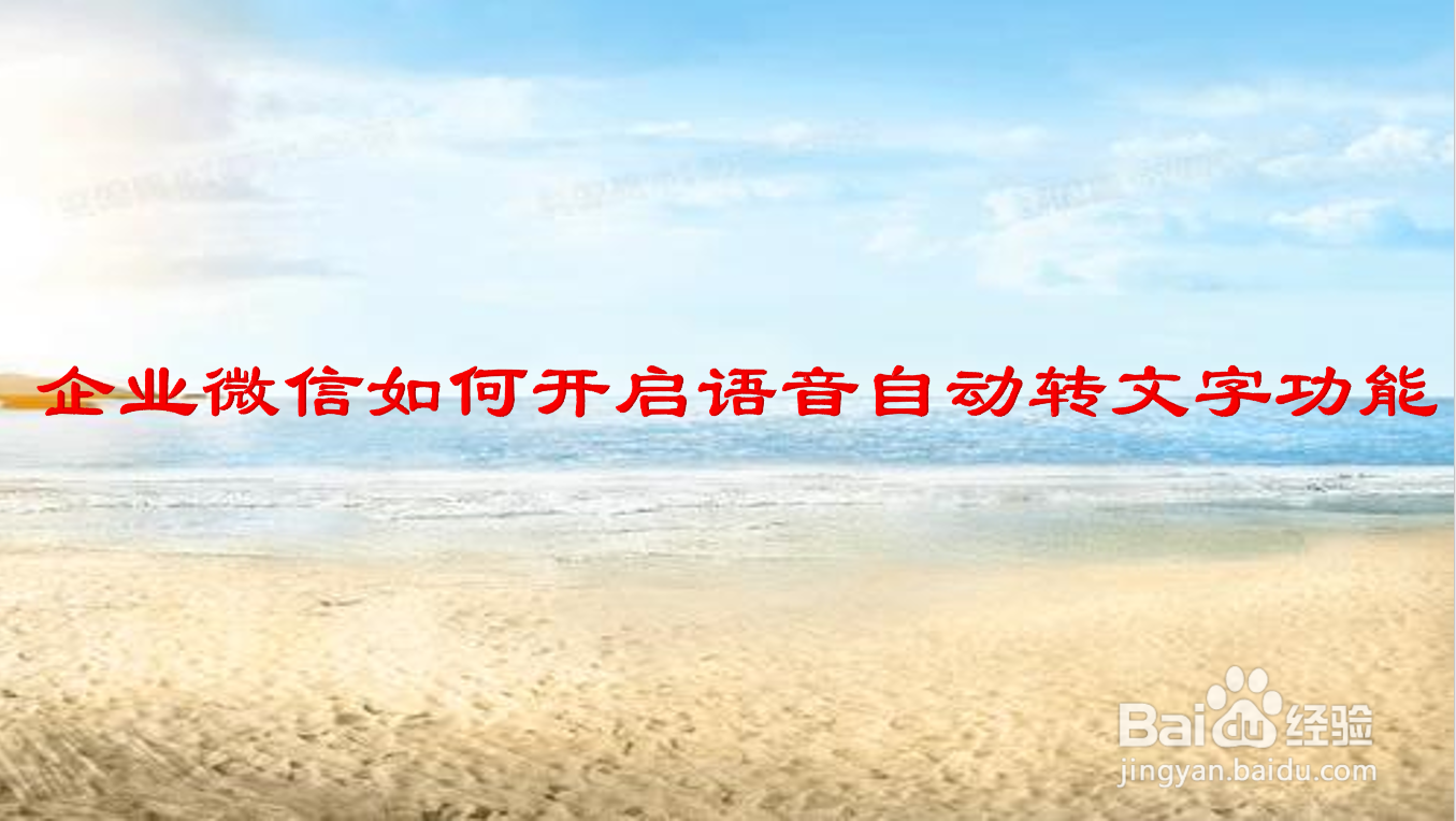 企业微信如何开启语音自动转文字功能