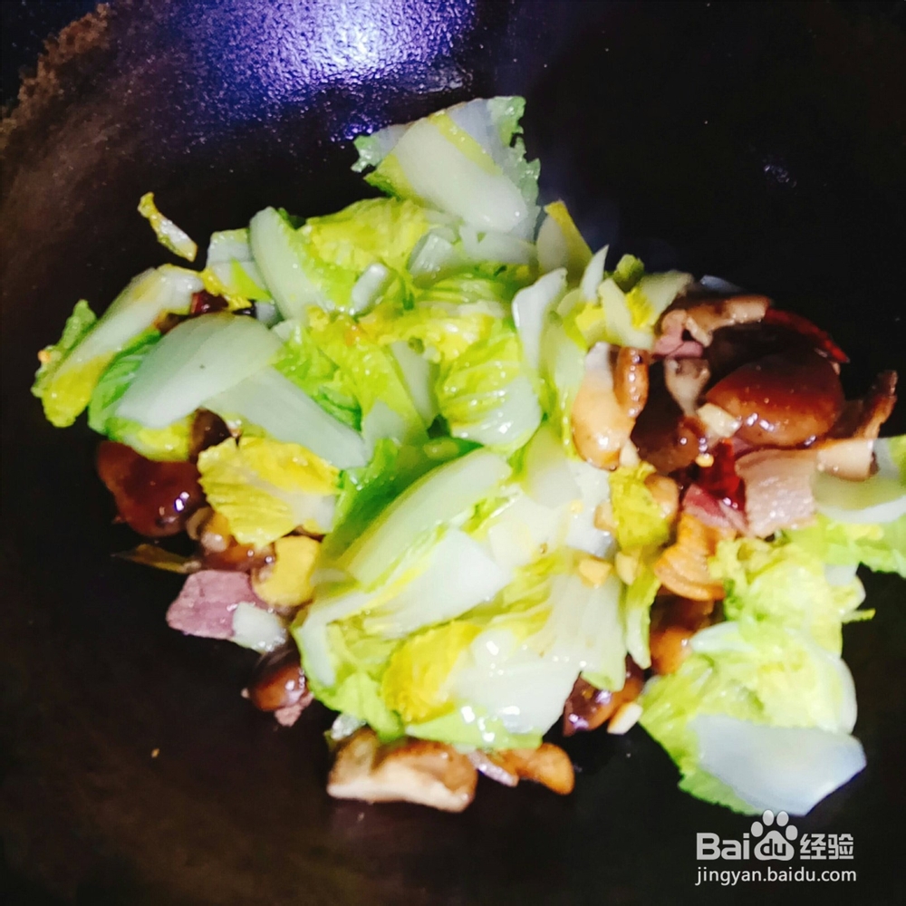 腊肉娃娃菜的做法