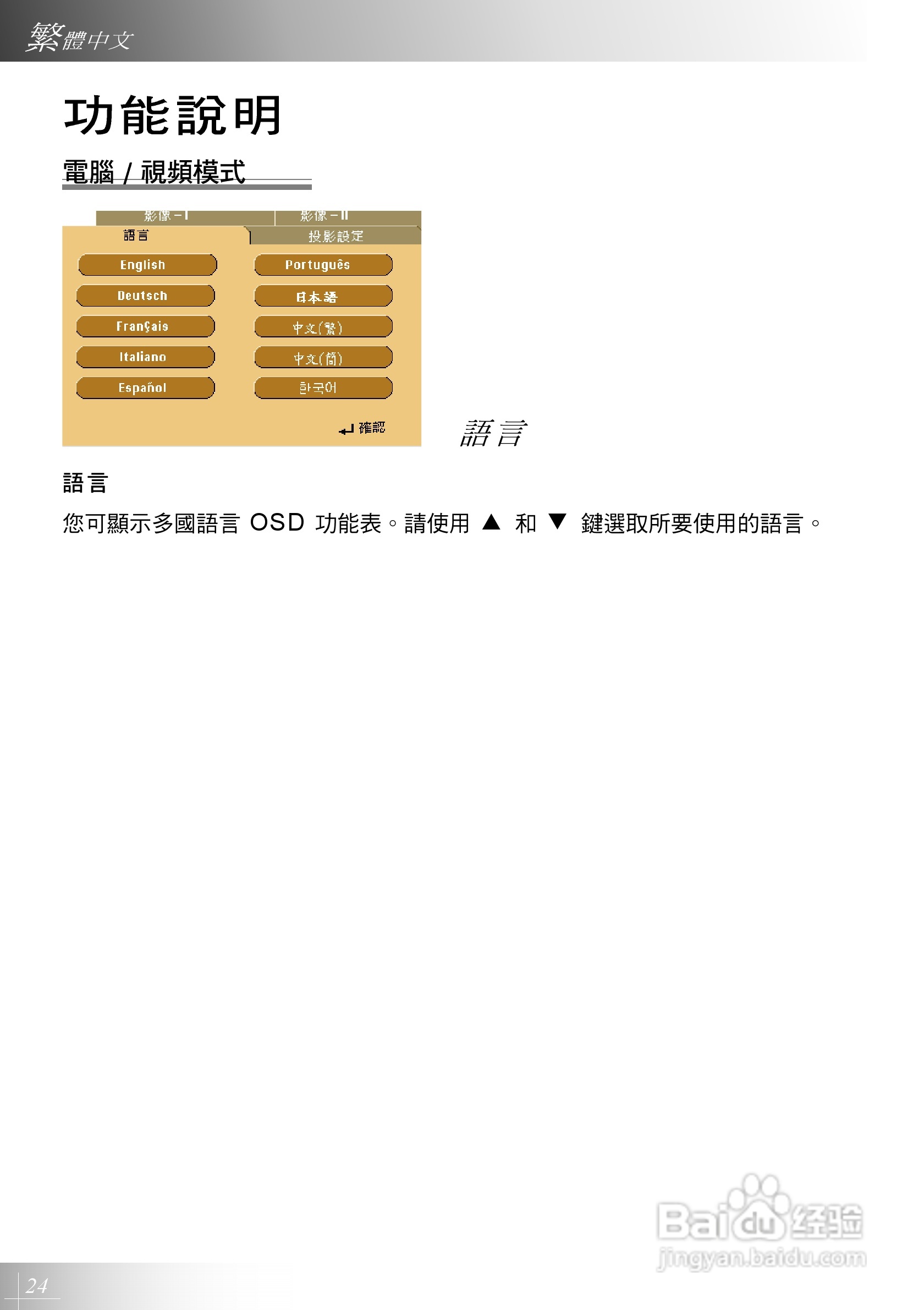 Optoma奥图码 EP731投影机说明书:[3]