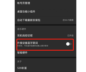 网易云音乐怎么打开外接蓝牙设备歌词