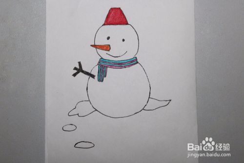 儿童画雪人的画法
