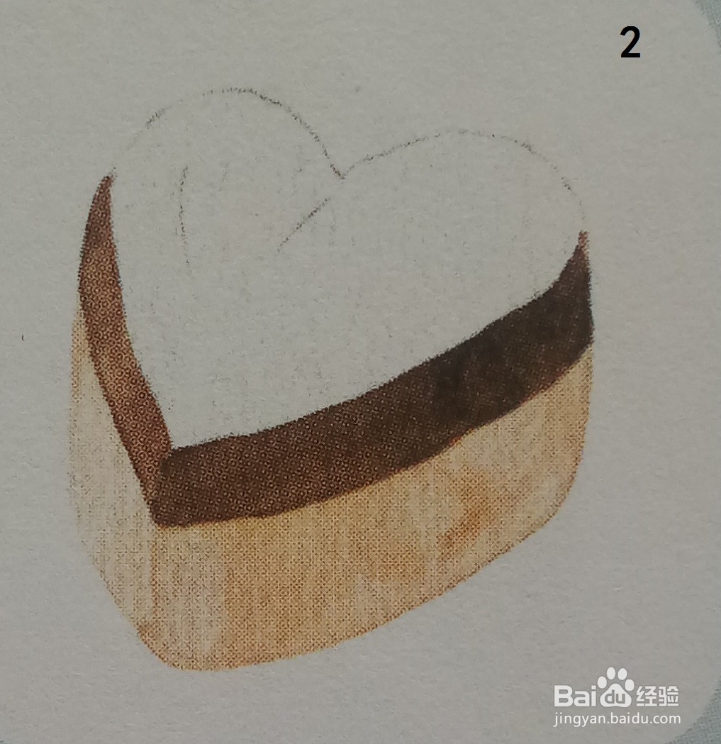 手绘心形巧克力的水彩画