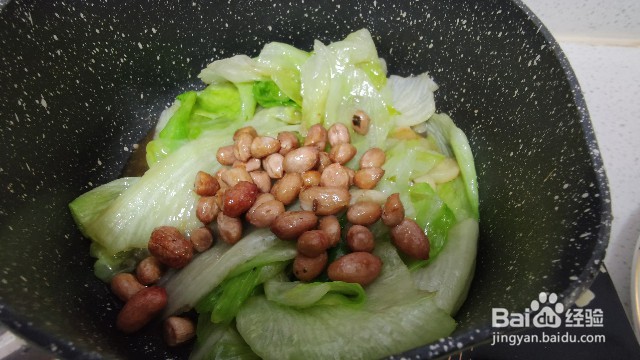 蚝油包菜花生米