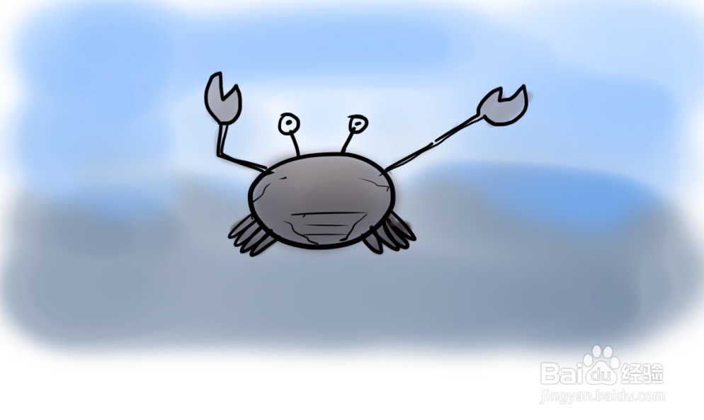 海底螃蟹板绘教程