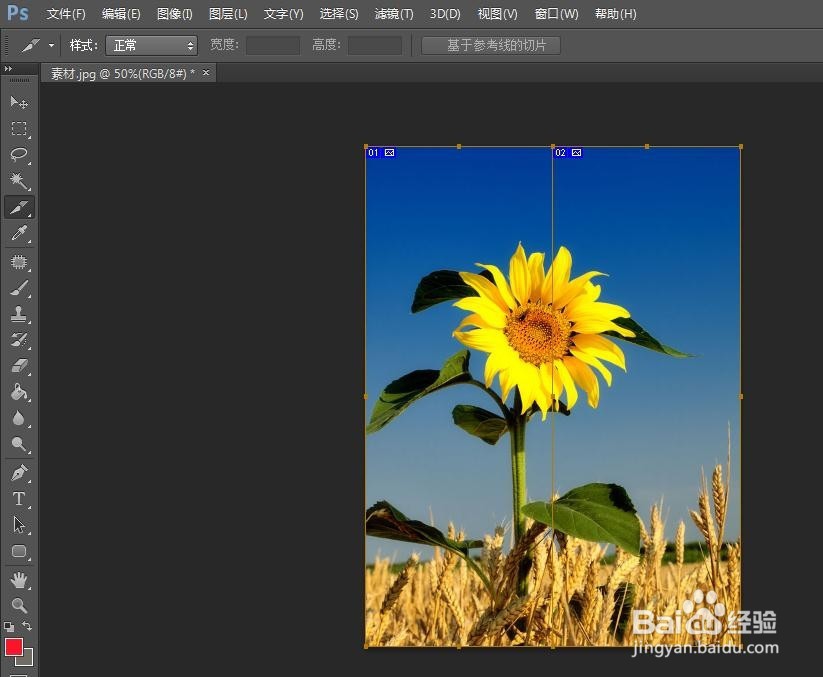 ps怎么把图片裁成两张
