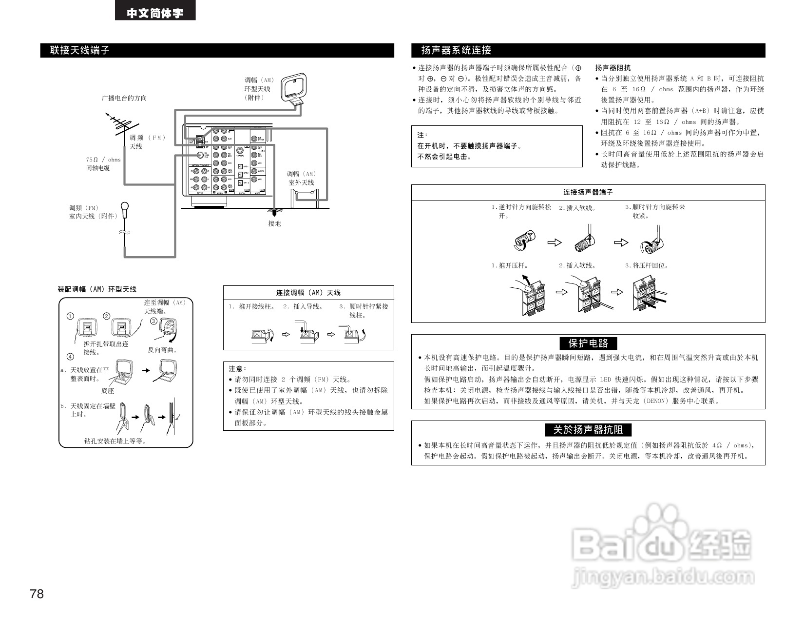 DENON AVR-1684收音环绕扩音操作说明书:[4]