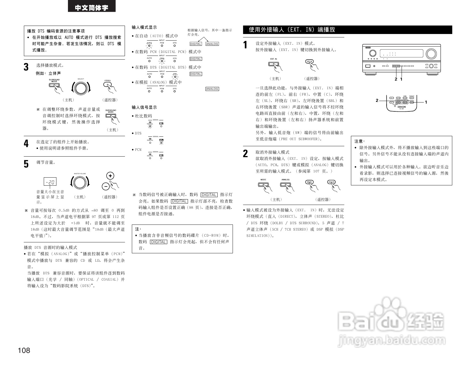 DENON AVR-2803收音环绕扩音机操作说明书:[6]