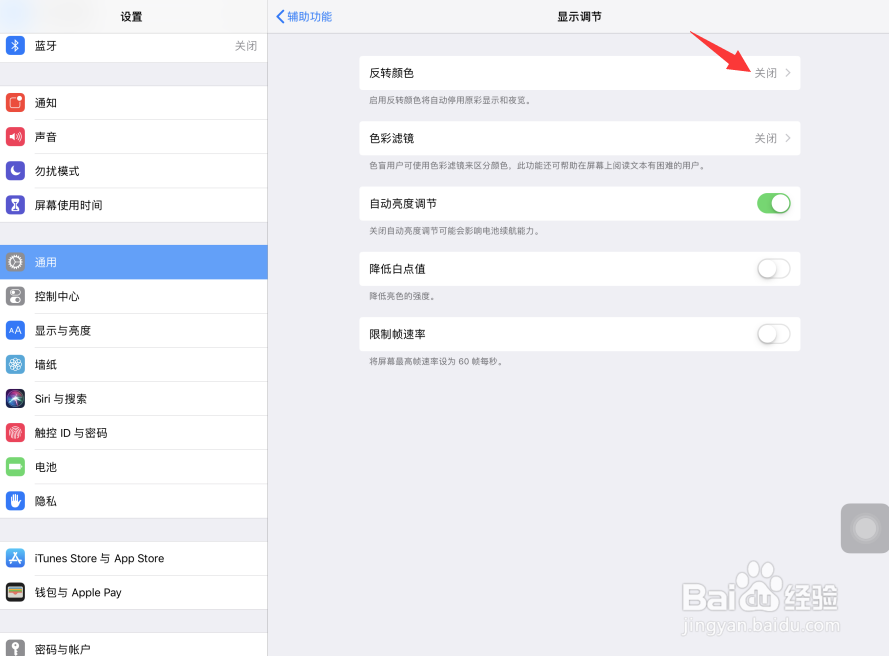 iPad Pro苹果平板电脑在哪里打开智能反转颜色？