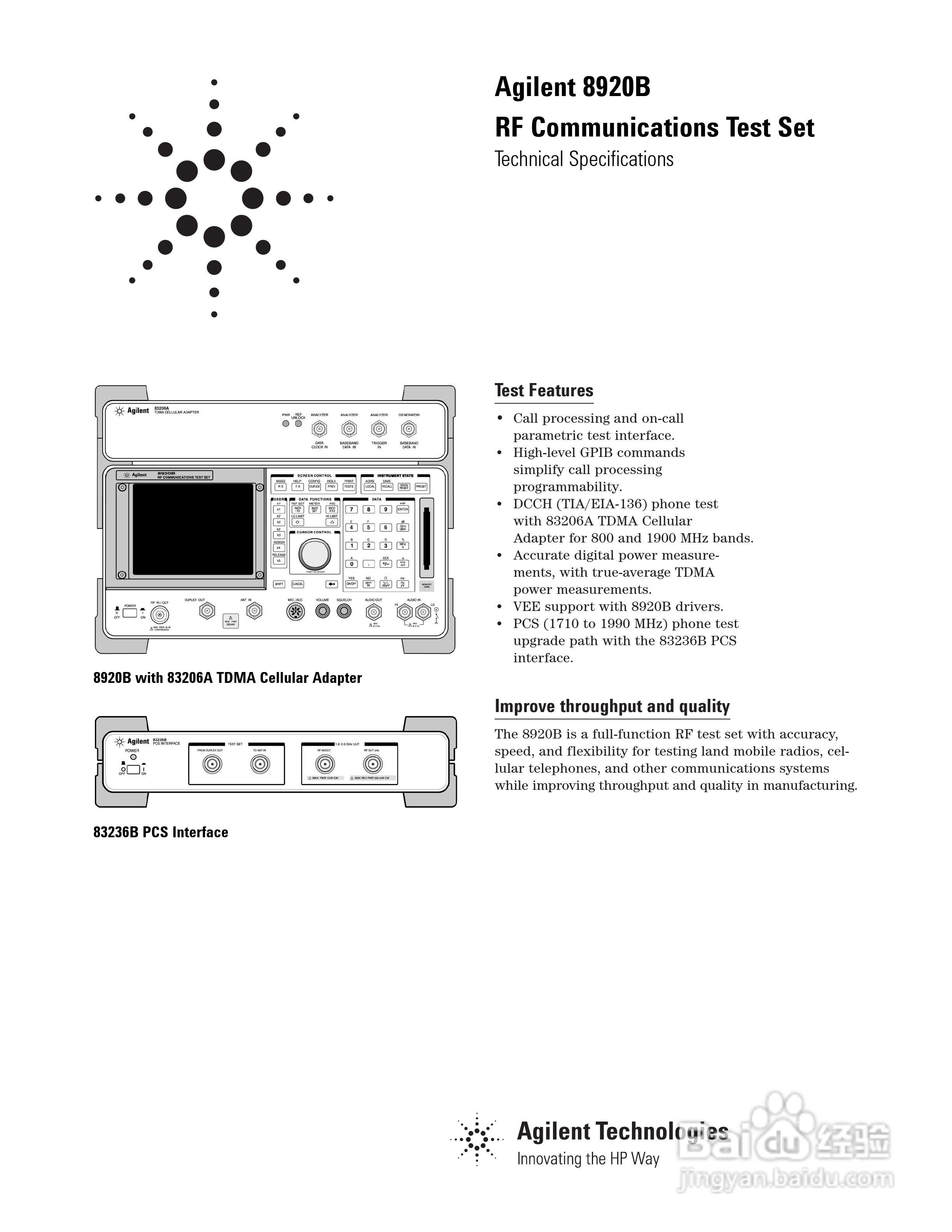 HP8920B综合测试仪说明书