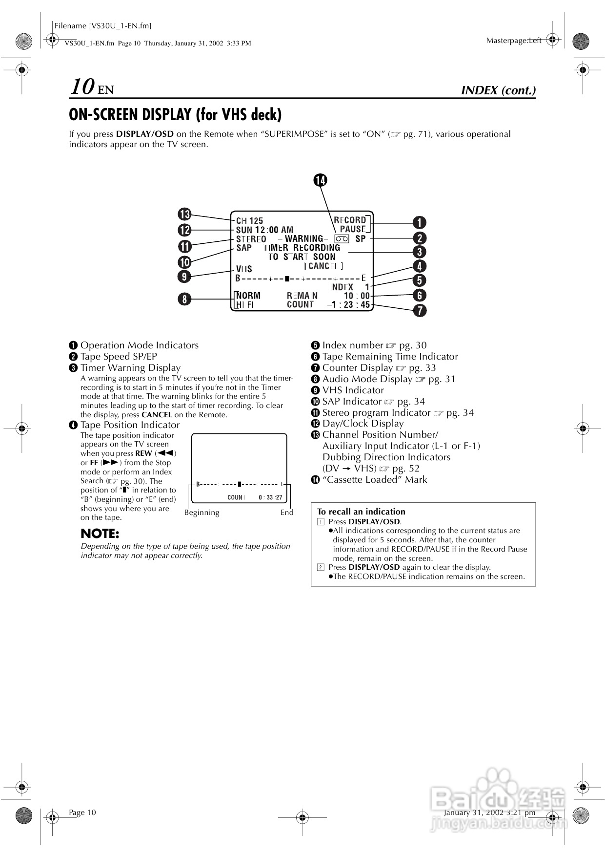 JVC SR-VS30U播放机说明书:[1]